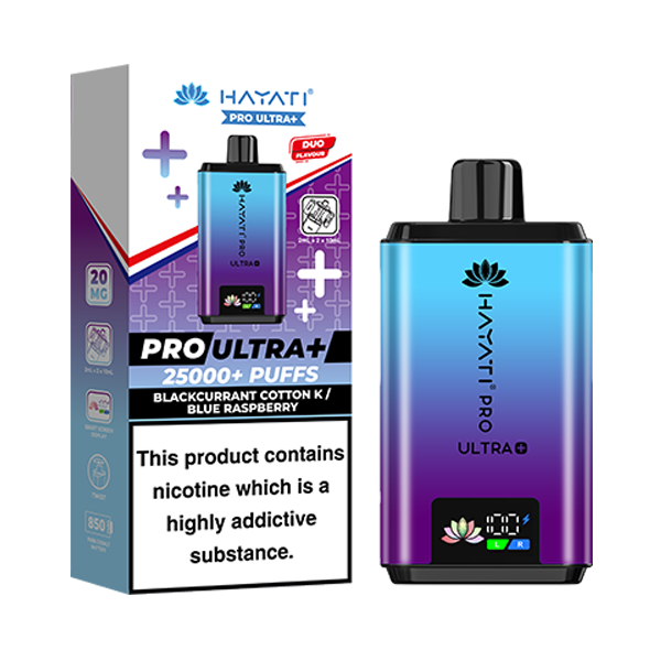 Hayati Pro Ultra Plus 25k Prefilled Pod Kit - Blackcurrant Cotton K - Blue Raspberry