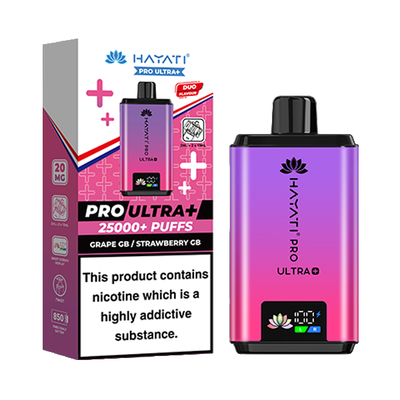 Hayati Pro Ultra Plus 25k Prefilled Pod Kit - Grape GB - Strawberry GB