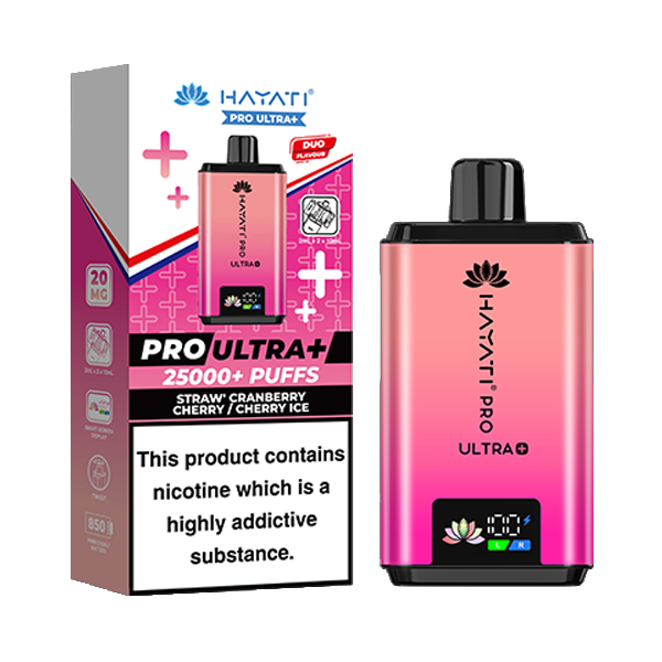 Hayati Pro Ultra Plus 25k Prefilled Pod Kit - Straw' Cranberry Cherry - Cherry Ice